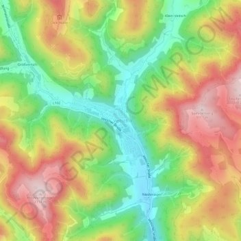 Carte topographique Veitsch, altitude, relief