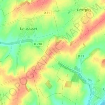 Carte topographique Le Tronquoy, altitude, relief