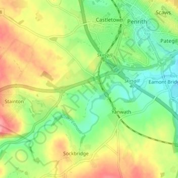 Carte topographique Redhills, altitude, relief