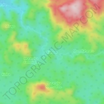 Carte topographique Kanogo, altitude, relief