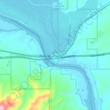 Carte topographique Topock, altitude, relief