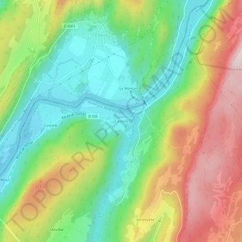 Carte topographique Coiselet, altitude, relief