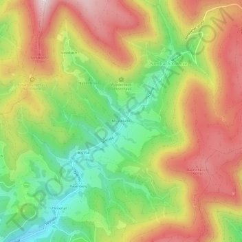 Carte topographique Moosmatte, altitude, relief