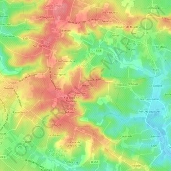 Carte topographique Macail, altitude, relief