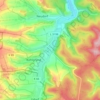 Carte topographique Eilhausen, altitude, relief