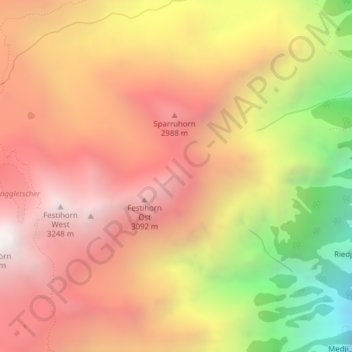Carte topographique P3014, altitude, relief