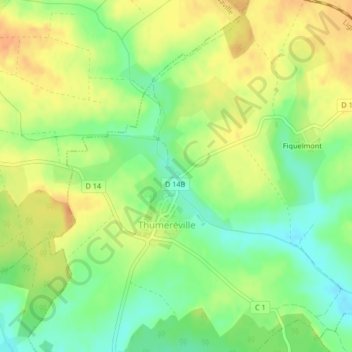Carte topographique Perche, altitude, relief