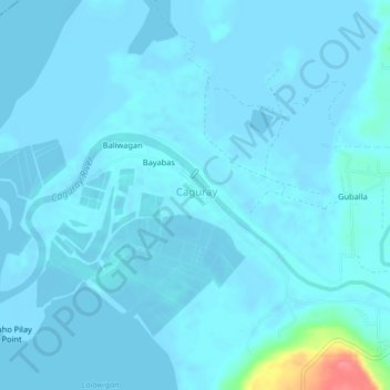 Carte topographique Caguray, altitude, relief