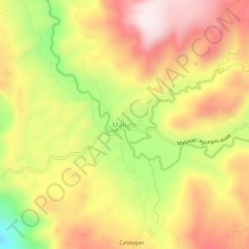 Carte topographique Mabato, altitude, relief