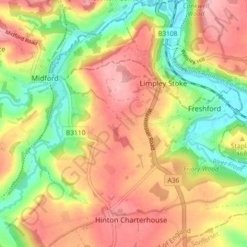Carte topographique Pipehouse, altitude, relief
