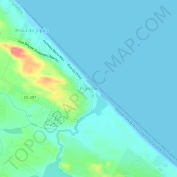 Carte topographique Prainha, altitude, relief