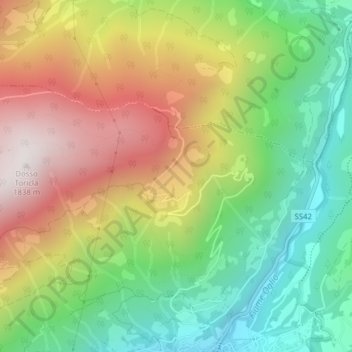 Carte topographique Restone, altitude, relief