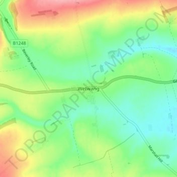 Carte topographique Wetwang, altitude, relief