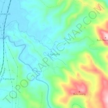 Carte topographique Lalabata, altitude, relief