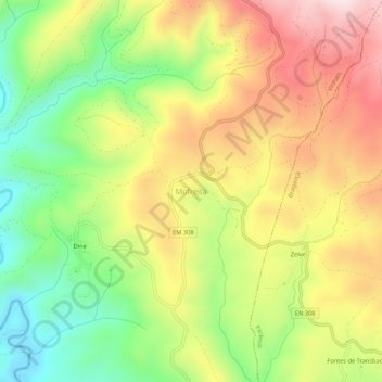 Carte topographique Mofreita, altitude, relief
