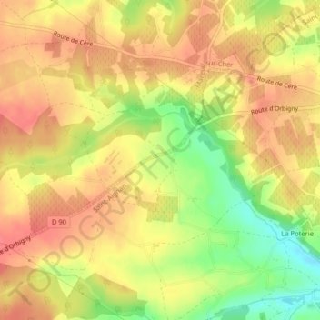 Carte topographique Les Arraches, altitude, relief