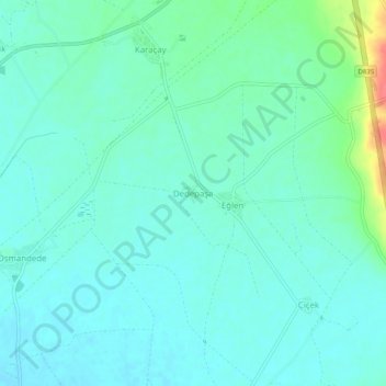Carte topographique Dedepaşa, altitude, relief