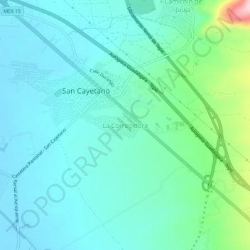 Carte topographique La Corregidora, altitude, relief
