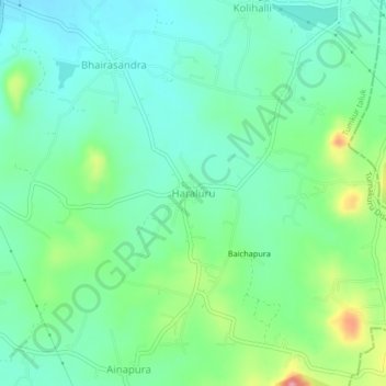 Carte topographique Haraluru, altitude, relief