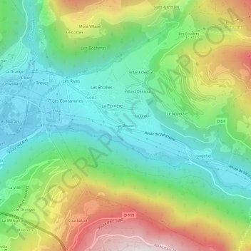 Carte topographique Le Besset, altitude, relief