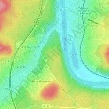 Carte topographique Bois Gautier, altitude, relief