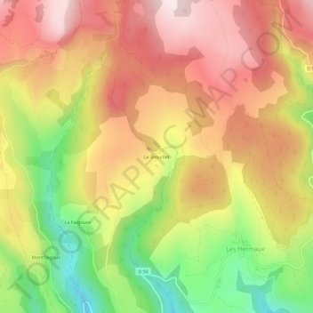 Carte topographique Le Brouillet, altitude, relief