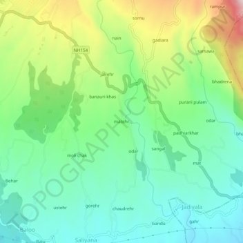 Carte topographique matehr, altitude, relief
