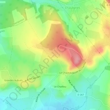 Carte topographique Chalon, altitude, relief