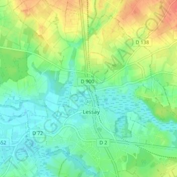 Carte topographique Le Moulin, altitude, relief