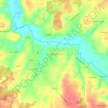 Carte topographique Chez Vaslet, altitude, relief