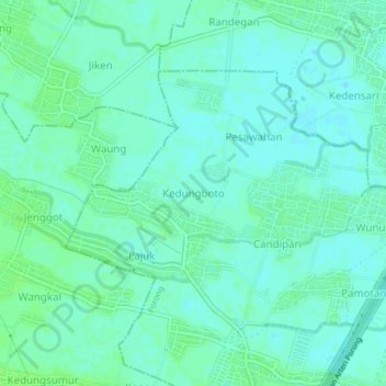 Carte topographique Kedungboto, altitude, relief