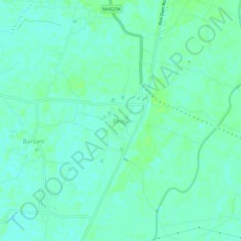 Carte topographique Bheja, altitude, relief