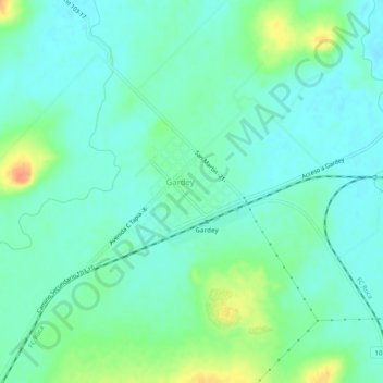 Carte topographique Gardey, altitude, relief
