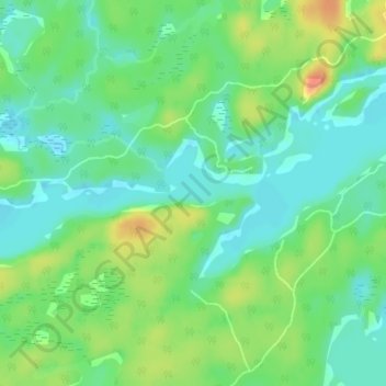 Carte topographique Shawanaga Lake, altitude, relief