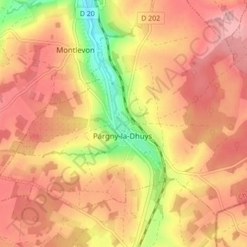 Carte topographique Proche les Venets, altitude, relief