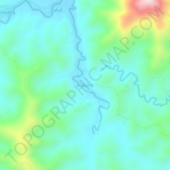 Carte topographique Waluhu, altitude, relief
