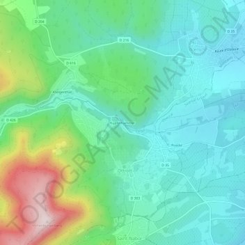 Carte topographique Kupferhammer, altitude, relief