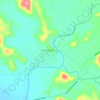 Carte topographique Batong Buhay, altitude, relief