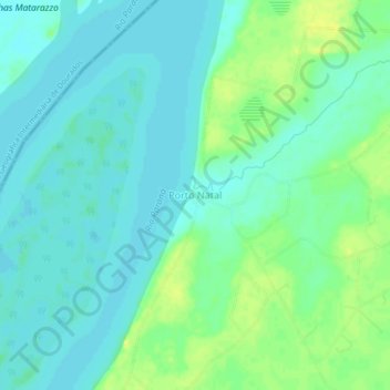 Carte topographique Porto Natal, altitude, relief
