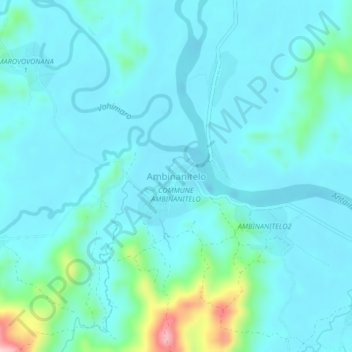 Carte topographique Ambinanitelo, altitude, relief