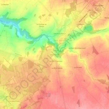 Carte topographique Saint-Michel, altitude, relief