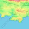 Carte topographique Manorbier, altitude, relief