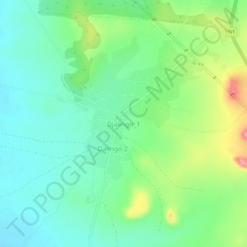 Carte topographique Djalingo_1, altitude, relief