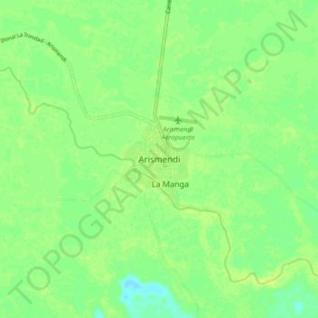 Carte topographique Arismendi, altitude, relief