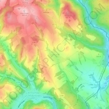 Carte topographique Lembach, altitude, relief