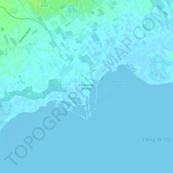 Carte topographique Cabanes du Salaison, altitude, relief