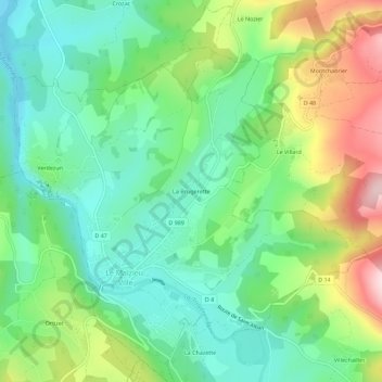 Carte topographique La Brugerette, altitude, relief