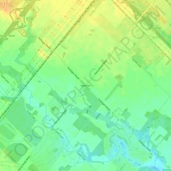 Carte topographique Agerton, altitude, relief