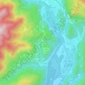 Carte topographique Parone, altitude, relief