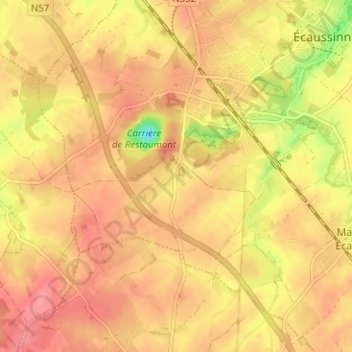Carte topographique Les Croisettes, altitude, relief